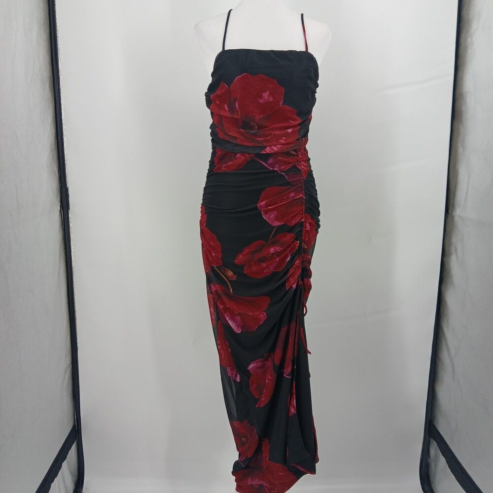 womans black and red streetwear society size XL maxi summer bodycon dress sexy